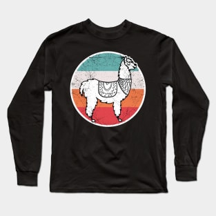 Vintage Retro Llama Long Sleeve T-Shirt